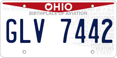 OH license plate GLV7442