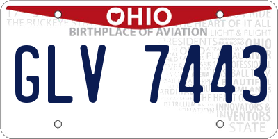 OH license plate GLV7443