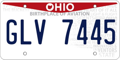 OH license plate GLV7445