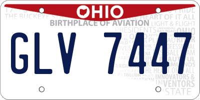 OH license plate GLV7447