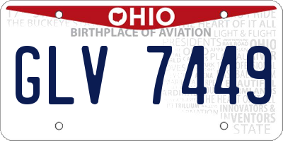 OH license plate GLV7449