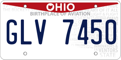 OH license plate GLV7450