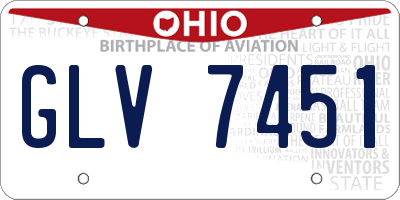 OH license plate GLV7451