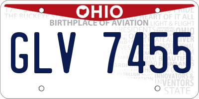 OH license plate GLV7455