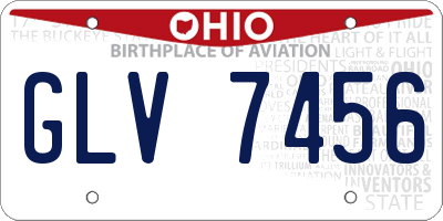 OH license plate GLV7456