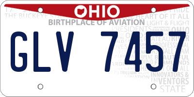 OH license plate GLV7457