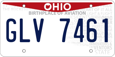OH license plate GLV7461