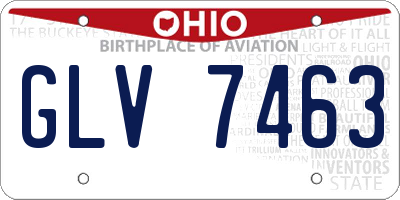 OH license plate GLV7463