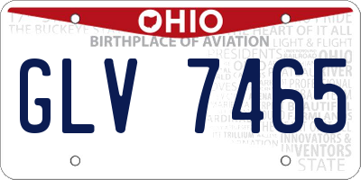 OH license plate GLV7465