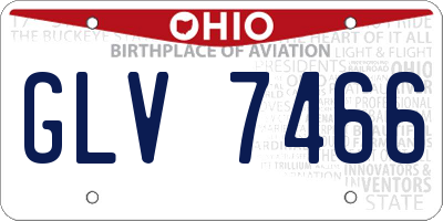 OH license plate GLV7466