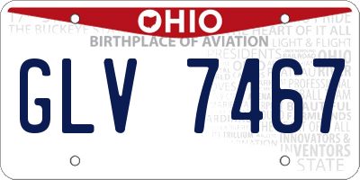 OH license plate GLV7467