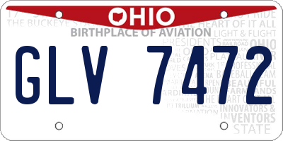 OH license plate GLV7472