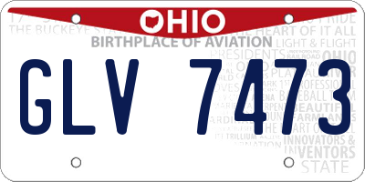 OH license plate GLV7473