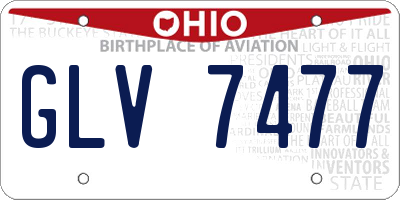 OH license plate GLV7477