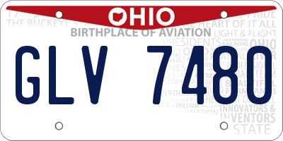 OH license plate GLV7480