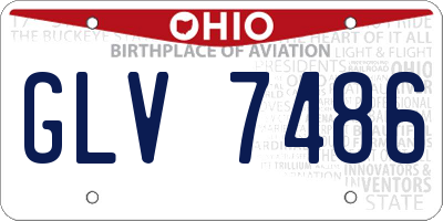OH license plate GLV7486