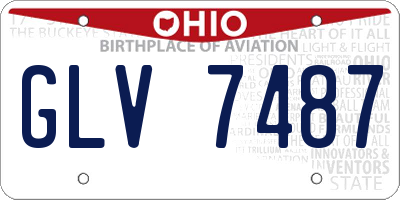 OH license plate GLV7487