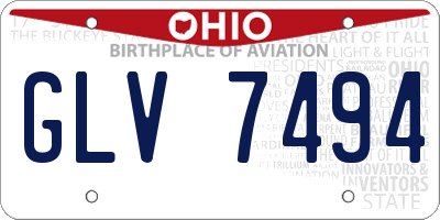 OH license plate GLV7494