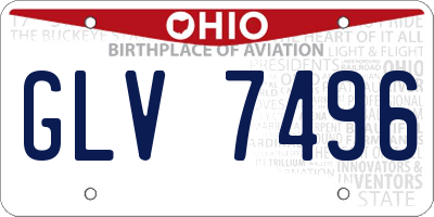 OH license plate GLV7496