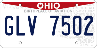 OH license plate GLV7502