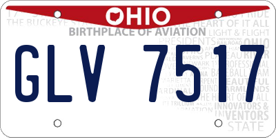 OH license plate GLV7517