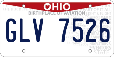 OH license plate GLV7526