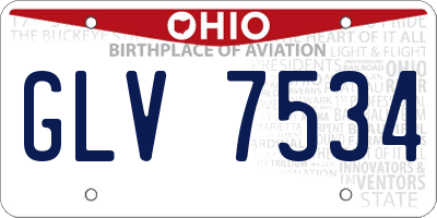 OH license plate GLV7534