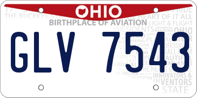OH license plate GLV7543