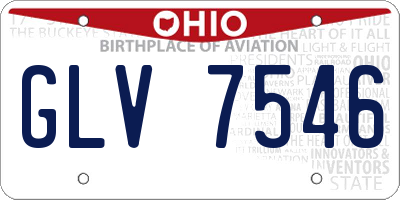 OH license plate GLV7546