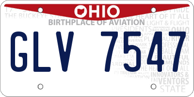 OH license plate GLV7547