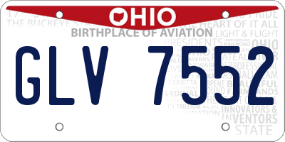 OH license plate GLV7552