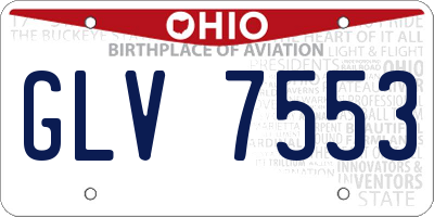 OH license plate GLV7553