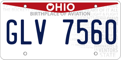 OH license plate GLV7560