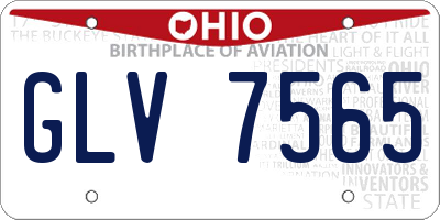 OH license plate GLV7565