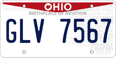 OH license plate GLV7567