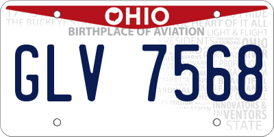 OH license plate GLV7568