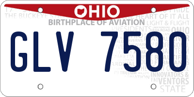OH license plate GLV7580