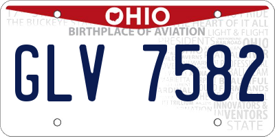 OH license plate GLV7582