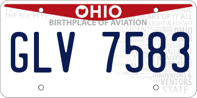 OH license plate GLV7583