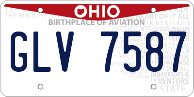OH license plate GLV7587