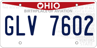 OH license plate GLV7602
