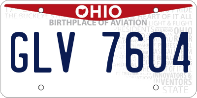 OH license plate GLV7604