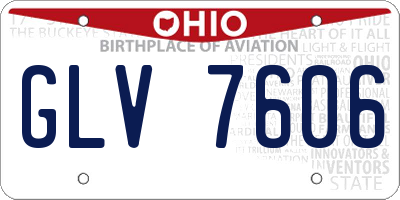 OH license plate GLV7606