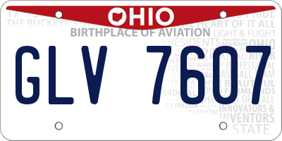 OH license plate GLV7607