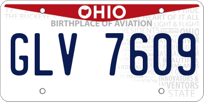 OH license plate GLV7609