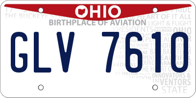 OH license plate GLV7610