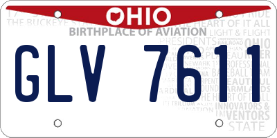 OH license plate GLV7611