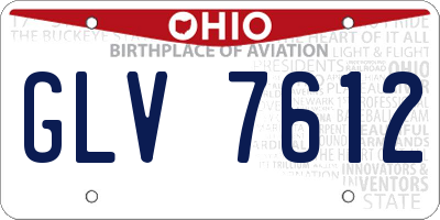 OH license plate GLV7612
