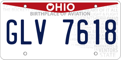 OH license plate GLV7618