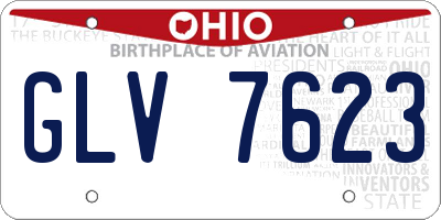 OH license plate GLV7623